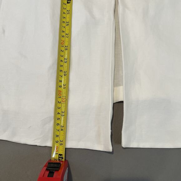 Eileen Fisher 3X Notch Collar Open-front Organic Linen White Blazer Jacket Pocke - Picture 9 of 12